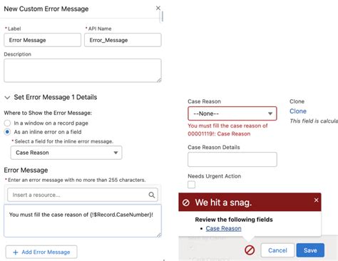 In Salesforce How to Create a Error Message 的图像结果