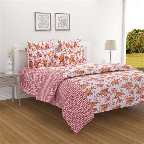 Buy SWAYAM Pastel Petal Dance 160TC Cotton Floral Queen Bedsheet Set ...