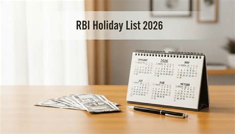 RBI Holiday List 2026 - Key Dates and Details to Know