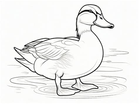 Premium AI Image | Hand drawn duck outline illustration
