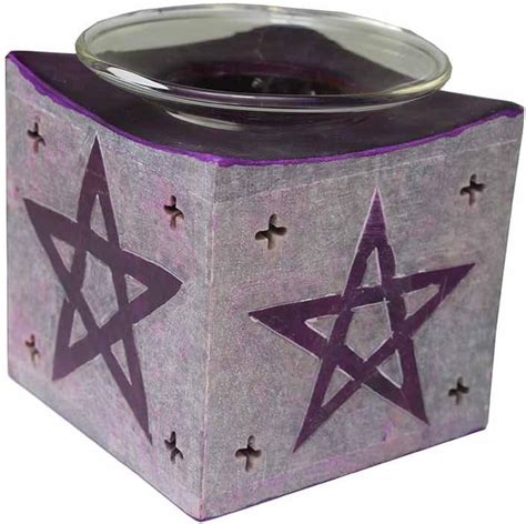 OsirisTradingUK Soapstone Purple Pentagram Oil Burner Aromatherapy ...