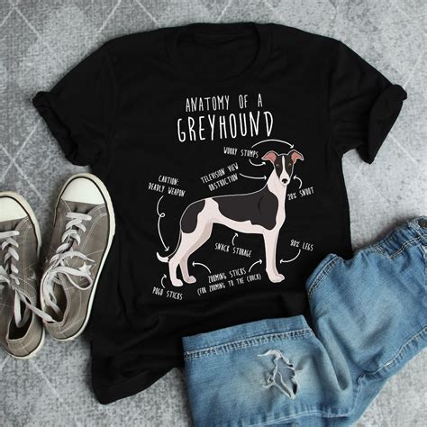 Greyhound Shirt, Women, Men, Funny Black and White Greyhound Lover Gift, Cute Dog T-shirt, Pet ...