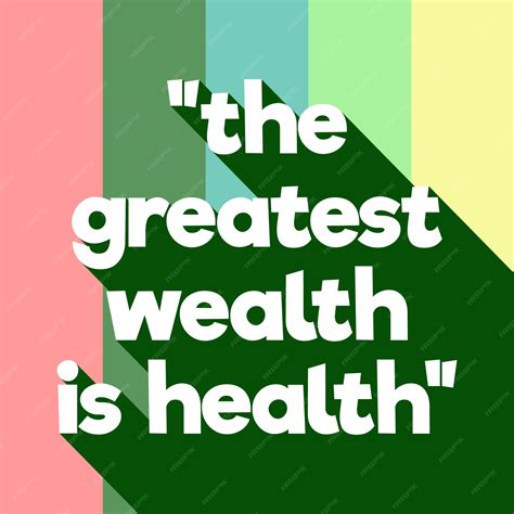 Premium Vector | The greatest wealth is health poster with long shadow ...