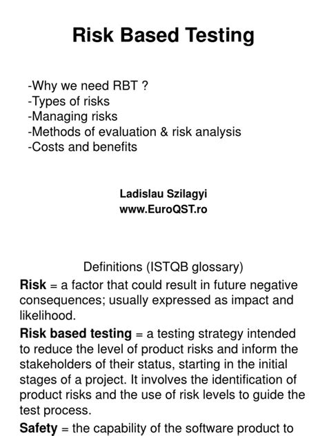 Image result for Risk Based Testing