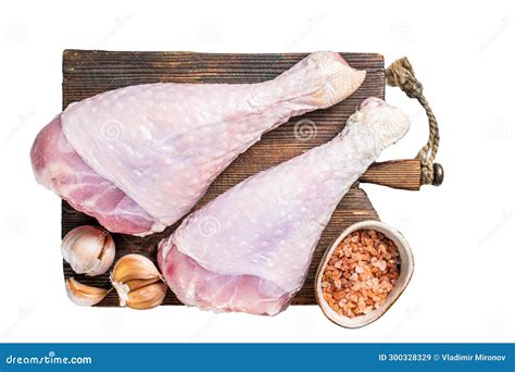 Raw Turkey Legs, Poultry Meat. Isolated, White Background. Stock Image ...