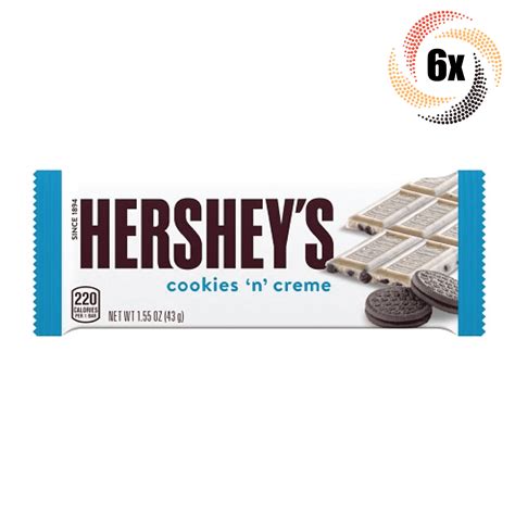 6x Bars Hershey's Cookies 'N' Creme White Chocolate Candy Bars | 1.55oz ...