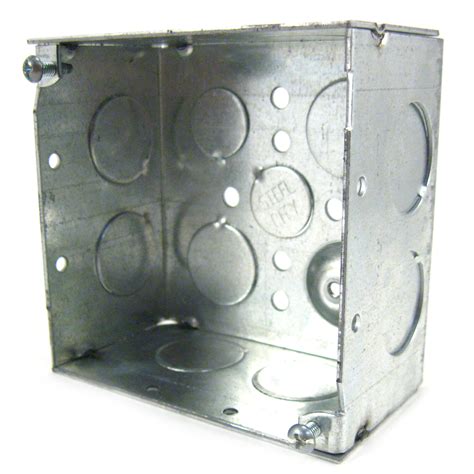 Steel-City 52171-3/4 4" Steel Square Box, 2-1/8" Deep, 30.3 cu.in. w/ 3 ...
