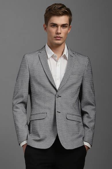 Buy Men Navy Super Slim Fit Solid Casual Blazer Online - 895360 | Louis ...