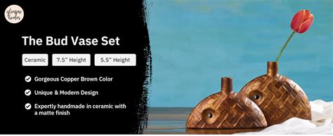 Buy Glimpse Homes Ceramic Bud Vase Set | Gorgeous Copper Brown | 7.5 ...