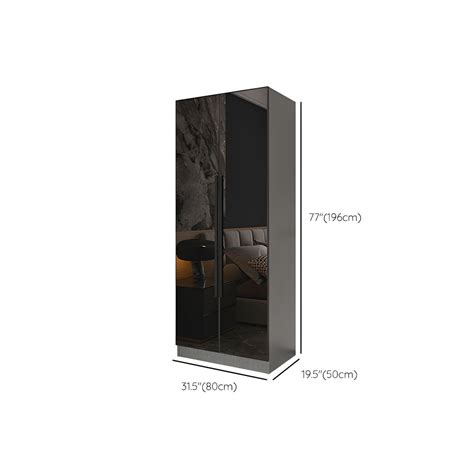 Black Color Glass Wardrobe Soft Close Door Wardrobe Closet for Home ...
