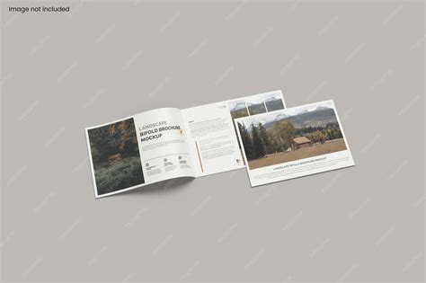 Premium PSD | Landscape bifold brochure mockup