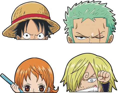 Buy ZOA 4 PCS Luffy Car Stickers, Zoro Chopper Car Stickers, Peeking ...