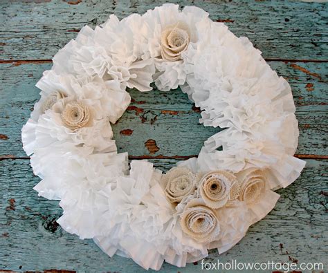 How To Make A Coffee Filter Wreath {with burlap roses}