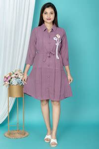 MM dresses Women A-line Purple Knee Length Dress - Buy MM dresses Women ...