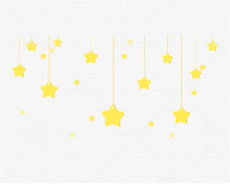卡通手绘夜景黄色星星挂件图片素材免费下载 - 觅知网