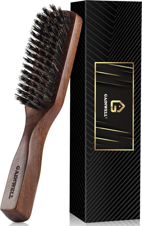 Amazon.com : Mens Wild Boar Bristle Hair Brush for Men - Slick Back ...