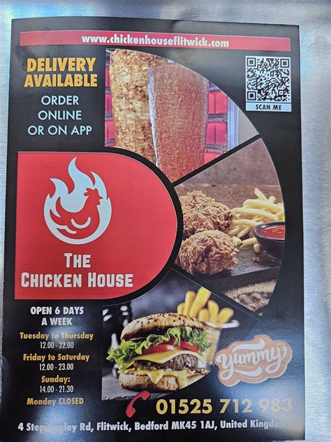 Menu at The Chicken House, Westoning