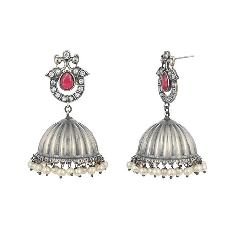 Antique Elegance Peacock Motif Faux Pearls Adorned Brass Silver Plated ...