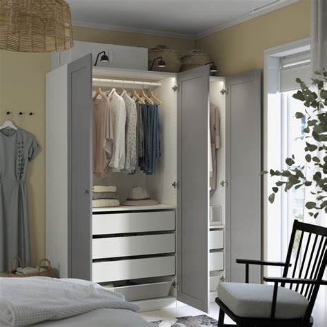 PAX / GULLABERG wardrobe combination, white/grey, 150x60x201 cm (59x235 ...