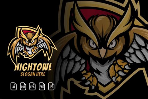 Owl Mascot Logo - MasterBundles