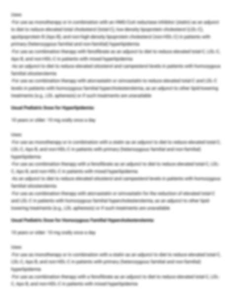 SOLUTION: Zetia uses dosage side effects information drugs - Studypool