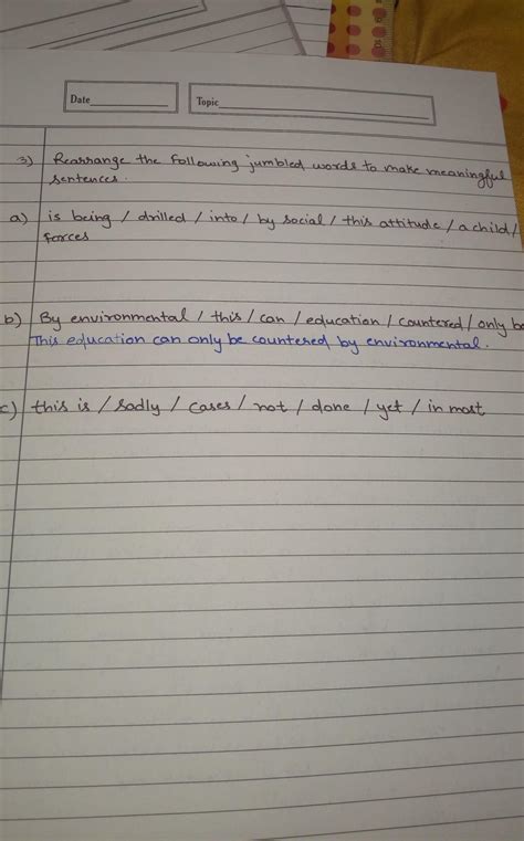 rearrange the following to make meaningful sentence - Brainly.in