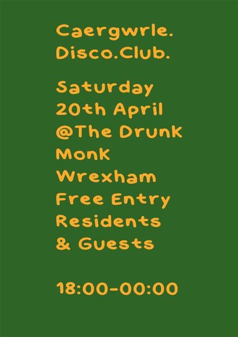 Caergwrle.Disco.Club @ The Drunk Monk, The Drunk Monk, Wrexham, 20 ...