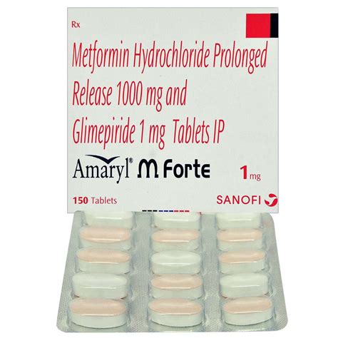 Amaryl M Forte 1 mg Tablet 15's Price, Uses, Side Effects, Composition ...