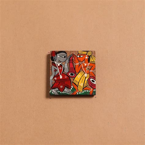 Multicolor Patua Handpainted Wooden Fridge Magnet