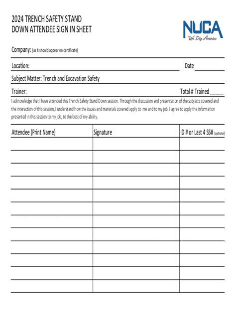 Fillable Online 2024 Trench Safety Stand Down Fax Email Print - pdfFiller