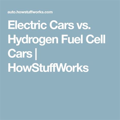 electric cars vs hydrogen cars