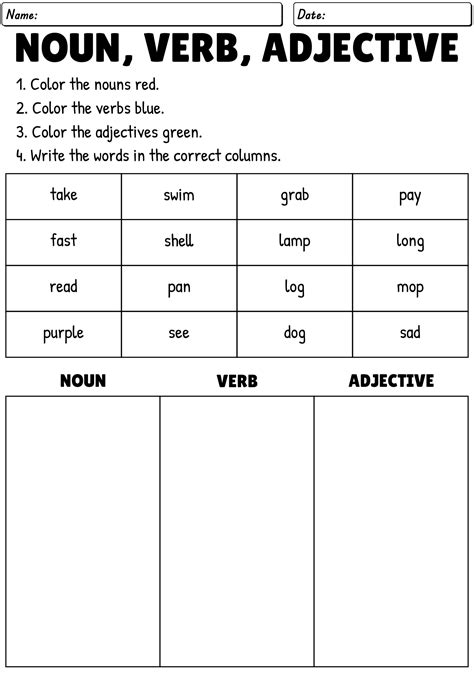 15 Nouns And Adjectives Worksheets - Free PDF at worksheeto.com