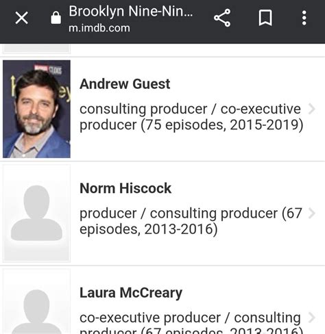 Just noticed there's a producer on B99 named Norm Hiscock. Is he the ...