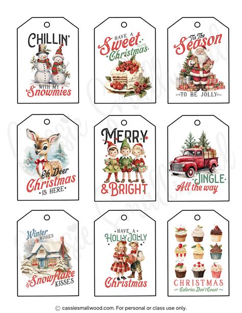 400+ CUTEST Printable Christmas Tags (Free PDF) | Free printable ...