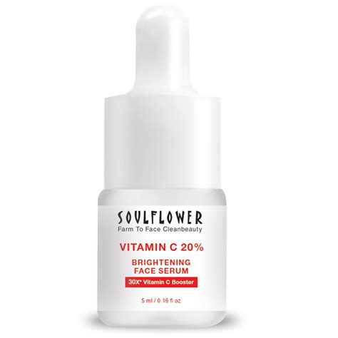 Soulflower 20% Vitamin C Serum With Vitamin E, Kakadu Plum, Lemon For ...