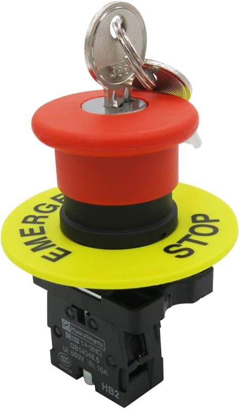 mxuteuk 1NC Red Mushroom Switch AC 660V 10A 22mm Red India | Ubuy