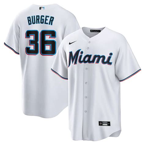 Nike Jake Burger Miami Marlins Home Replica Team Jersey | Academy