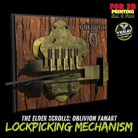 👾 Oblivion Lockpicking Mechanism - The Elder Scrolls IV | 3D Printable Functional Replica・ STL ...