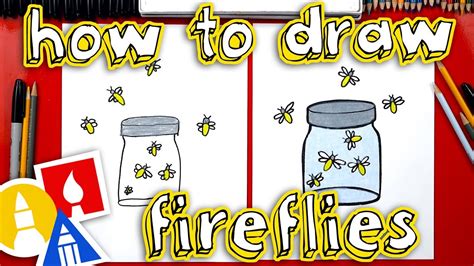 How To Draw Fireflies In A Jar - YouTube