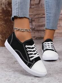 2024 New Arrival Women's Casual Sneakers, Canvas Upper With Lace-Up ...