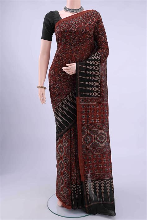 Maroon Chanderi Silk Cotton Saree – Nalli Silk Sarees Pvt Ltd