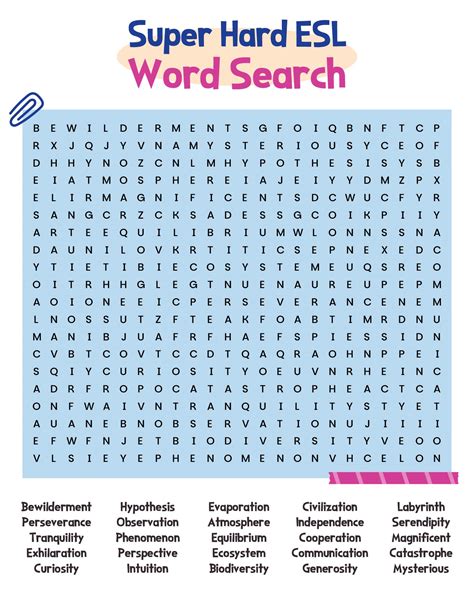 Hard Educational Word Searches