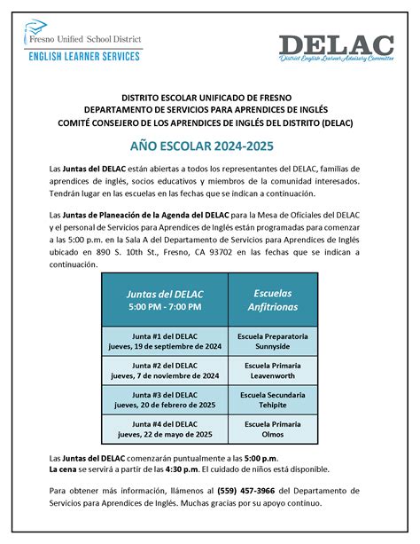 District English Learner Advisory Committee (DELAC) - Fresno Unified ...