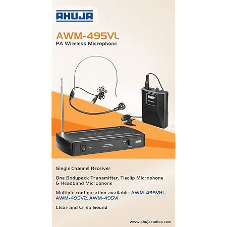 AHUJA AWM-495VHL Dual Wireless Hand + Lapel (Collar) Microphone ...