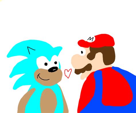 Mario And Sonic Kissing
