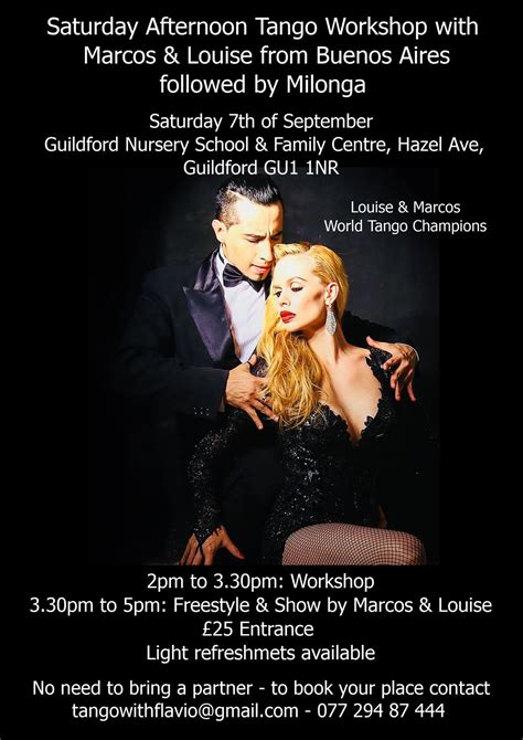 TWF Workshop with Marcos & Louise - World Tango Champions, Guildford ...