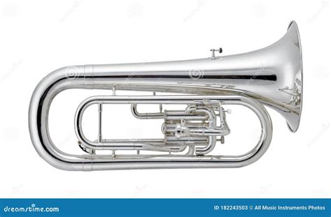 Silver Euphonium, Euphoniums, Brass Music Instrument Isolated on White ...