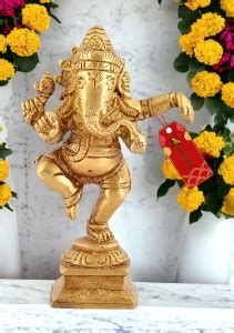 UAPAN Brass Dancing Ganesha Lord Ganpati Brass Ganesha Idol for Temple ...