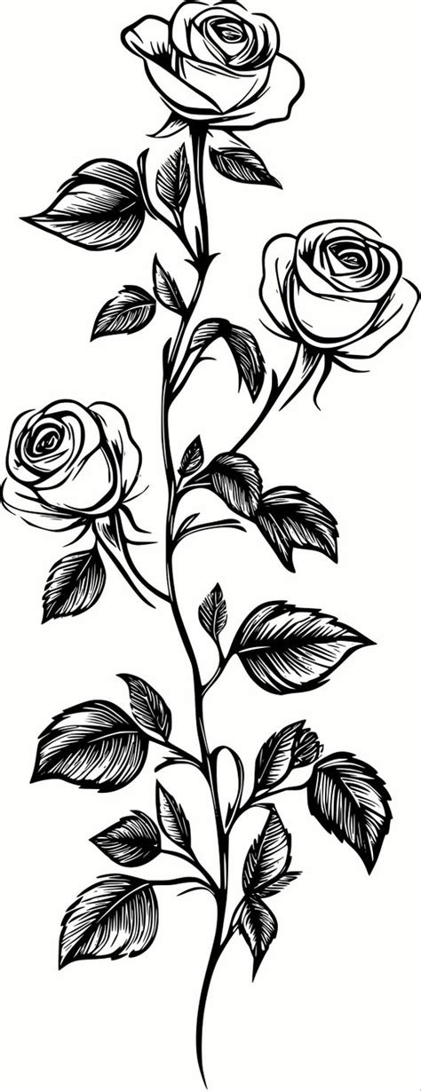 Rose Vine Drawing