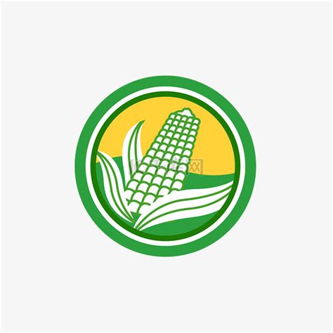 玉米农业主题扁平化矢量图标商标模板素材图片免费下载-千库网